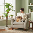 HOMCOM 5' Artificial Dracaena Tree - Green-Bendable main trunks with inner metal wires allow for custom shaping 