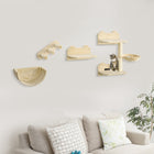 PawHut 3-Piece Cat Wall Shelf with Hammock, Scratching Post and Platforms-Particleboard construction with necessary wall mounting accessories included 