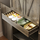 HOMCOM 72" H Farmhouse Kitchen Pantry Cabinet - Light Ivory Grey-Colour: Light Ivory Grey 