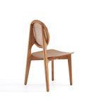Manhattan Comfort Versailles 18.5" Industry Chic Round Back Dining Chair - Nature - Set of 4-Unique Round Backrest Made of Cane