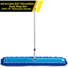 Gritt Commercial All-In-One 60” Microfiber Dust Mop Set with 72" Telescopic Handle - 4 Pack-10