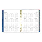 Blueline - 2026 Agenda hebdomadaire/mensuel Midnight Floral avec Reliure spirale double - 11 po x 8-1/2 po - Trilingue-Onglets mensuels laminés 