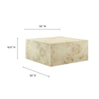 Modway Cosmos 36" Square Burl Wood Coffee Table - Bleached Burl-Leveling Non-Marking Feet