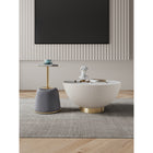 Manhattan Comfort Anderson Modern 28.15" Coffee Table and 15.75" End Table - Cream and Grey - Set of 2-Coffee Table Features Beautiful Ceramic Marble Table Top