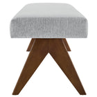 Modway Lyra 63" Fabric Upholstered Bench - Light Grey-Assembly Required