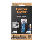 PanzerGlass Privacy Screen Protector for Samsung Galaxy S24 Plus - Black-Repels oil and water, reducing traces of fingerprints as well as dirt, disinfectant gel and hand lotion