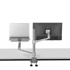 ShoppingAll - Support convertible 2-en-1 pour écran et ordinateur portable - Argent-Ce support de bureau entièrement réglable peut être fixé à l'aide d'une pince en C ou d'un passe-fil sur n'importe quelle surface de travail.