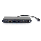 C2G - USB-C 6-en-1 mini station d’accueil avec HDMI, Ethernet, USB et alimentation électrique - Noir-Prend en charge des résolutions jusqu’à 4K, pour visualiser le contenu de votre écran en Full HD