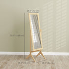 HOMCOM Full Length Mirror - 18.5" W x 58.25" H - Brown-Some assembly is required 