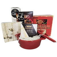Dolce & Gourmando - Ensemble caquelon en céramique rouge pour brie avec fromage brie-Rond de fromage Brie Rosenborg