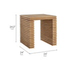 Modway Canto Square 24" Stacked Design End Table - Weathered Oak-Sculptural Stacked Leg Design