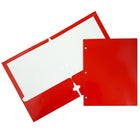 JAM Paper Glossy 2 Pocket 3 Hole Punched Folders, Red, 100 Pack (385GHPREB)-Dimension: 11-1/2"h x 9.2"w x 1/5"d