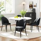 HOMCOM Dining Chairs with Metal Legs for Kitchen - Black - Set of 4-Curved backrest supports body curve ergonomically