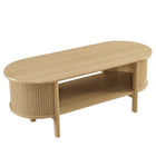 Modway Cadence Coffee Table - Oak-Adjustable Non-Marking Foot Glides