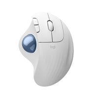 Logitech Ergo M575S Wireless Trackball Mouse - Off-White-Less Movement, More Comfort: The sculpted shape of the ERGO M575S wireless trackball mouse keeps your hand relaxed for hours of smooth, precise tracking with thumb control - now with quiet clicks