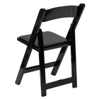 Flash Furniture – Chaise pliante en bois série HERCULES avec siège en vinyle rembourré, noir (XF2902BLACK)-Finition en bois noir avec vernis laqué clair