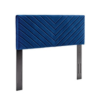 Modway Alyson Angular Channel Tufted Performance Velvet Full/Queen Headboard - Navy-Vintage Modern Headboard