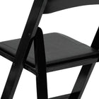 Flash Furniture HERCULES Series Black Wood Folding Chair with Vinyl Padded Seat-Waterproof Detachable Seat