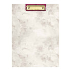 Mead West Village Clipfolio - 12-1/2" H x 9-1/2" W - White/Grey Floral-Contrasting Maroon interior colour for a modern look