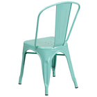 31.5'' Square Mint Green Metal Indoor-Outdoor Table Set with 4 Stack Chairs [ET-CT002-4-30-MINT-GG]-Mint Green Powder Coat Finish