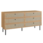 Modway Chaucer 6-Drawer Dresser - Oak-Modern 6-Drawer Dresser