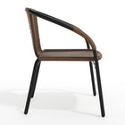 Chaise de restaurant empilable en rotin brun foncé pour l’intérieur et l’extérieur (TLH-037-DK-BN-GG)-5