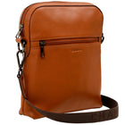 CHAMPS Onyx Collection Leather Camera Bag - Brown-Front zipper
