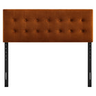 Modway Emily Stain-Resistant Performance Velvet Queen Size Headboard - Rust-Seven Mounting Positions