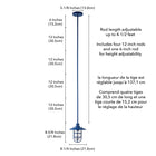 Hudson&Canal - Suspension lanterne Bay de 21 cm de large avec abat-jour en verre et métal - Bleu/transparent-9
