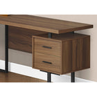Monarch Specialties 7610 70" Computer Desk - Walnut/Black Metal/L/R Face-9