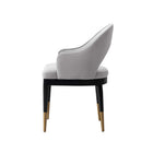 Manhattan Comfort - Lot de 2 fauteuils de salle à manger Carrington 53,1 cm, style moderne glamour, revêtement en velours gris clair-Conçu pour durer Produit de qualité commerciale