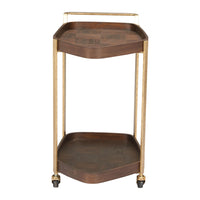 Zuo Stela Bar Cart - Walnut-Caster wheels for easy mobility