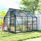 Outsunny Polycarbonate Greenhouse - 6' x 8' x 6.6' - Grey- An aluminium frame that's tough on water
 