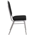 Flash Furniture HERCULES Series Crown Back Stacking Banquet Chair in Black Fabric - Silver Frame-Stacks up to 15 Chairs High