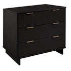 Manhattan Comfort Granville Modern Dresser and Nightstand Set - Black-Open Contemporary Mop Base Side Legs. Adding Seamless Fashion Design and Durability.