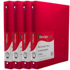 JAM Paper Designders 1" 3-Ring Binders - Red - 4 Pack-Size: 1"