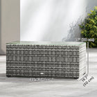 Outsunny - Table basse d’extérieur avec cadre en acier pour jardin, balcon, véranda, gris clair-Table d’appoint de terrasse avec plateau en verre de 5 mm, une surface élégante et facile à nettoyer