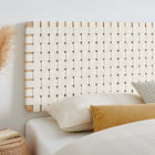 Modway - Sparta Montage mural en tissage Cuir végane Tête de lit King, Beige naturel-Tressage de panier en cuir végane