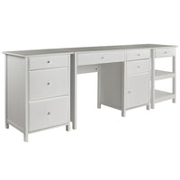 Winsome Wood Delta, ensemble de bureau à domicile 3 pièces - blanc-Ensemble de bureau à domicile