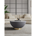 Manhattan Comfort Anderson 28.15" Modern Leatherette Upholstered Coffee Table - Grey-Beautiful Ceramic Marble Table Top