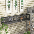 PawHut - Jouet tunnel pour chat d’extérieur en bois avec plusieurs entrées - tube-La lumière du soleil pénètre, rendant l’enclos agréable et attirant pour les chats 