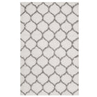 Modway Solvea Moroccan Trellis Shag Area Rug - 5 ft W x 8 ft L - Ivory/Grey-Moroccan Trellis Shag Area Rug