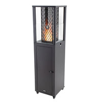 EnerG+ Outdoor Floorstanding Wood Pellet Patio Heater with Fan-Designed to run efficiently on pellets, providing a sustainable and eco-friendly heating solution.