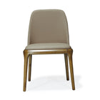 Manhattan Comfort - Chaise de salle à manger moderne Courding 53,1 cm en similicuir, coloris beige et noyer-Design épuré et minimaliste