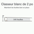 Cardinal® - Reliure XtraLife ClearVue verrouillable à anneaux en «D», blanche, 2 po-Anneaux inclinés en D verrouillables à montage arrière avec déclics GelTab peuvent tenir 25 % plus de feuilles que les anneaux ronds standard  