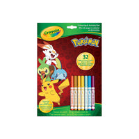 Crayola Colouring & Activity Book - Pokemon-Includes 32 page colouring & activity pad & 7 washable mini markers