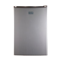 BLACK+DECKER 2.5 cu. ft. Freestanding Mini Fridge with Freezer - Stainless Steel-Compact & Stylish: The sleek, modern design - available in black, stainless look vinyl, and white - is perfect for college dorm rooms, offices, garages, home bars, small apartments, and RV campers