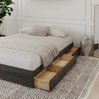 Nexera 3-Drawer Storage Bed Frame - Full Size - Bark Grey-Fits a standard full size mattress. 500 pounds weight capacity