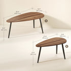HOMCOM Nesting Coffee Tables with Steel Legs - Brown - 2 Pack-Melamine particleboard tops resist daily wear and tear
