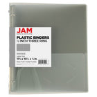 JAM Paper Plastic 0.5" 3-Ring Binder - Smoke Grey-Size: .5" Width | Holds up to 100 sheets of paper.
